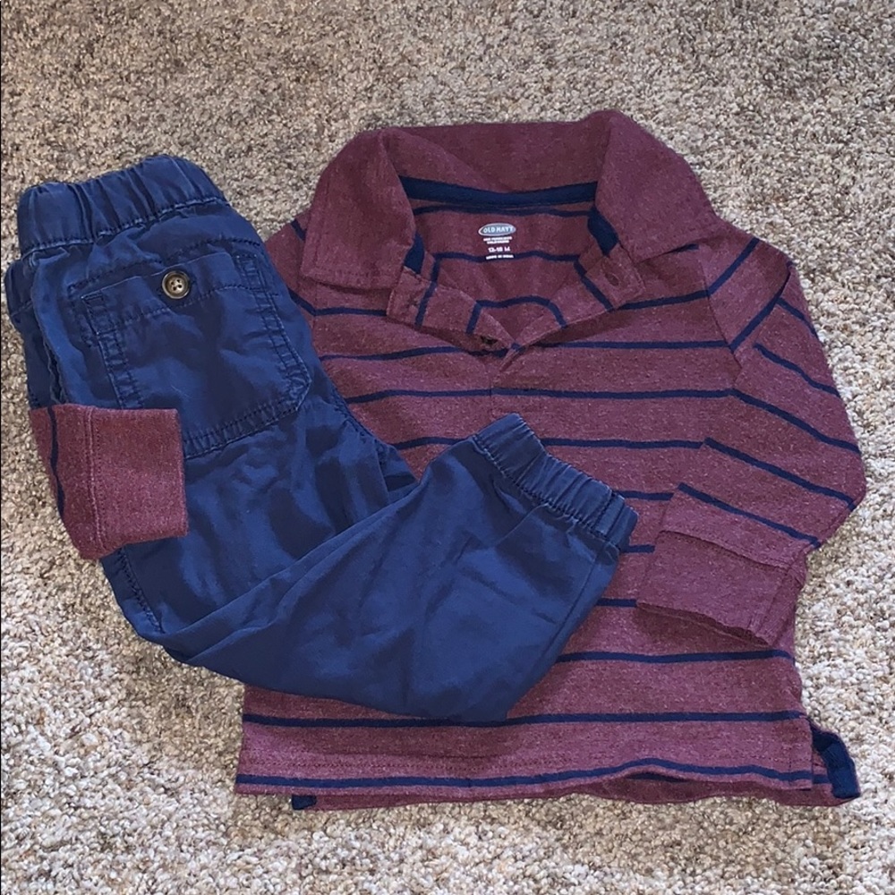 Baby Boy Striped Long Sleeve Outfit